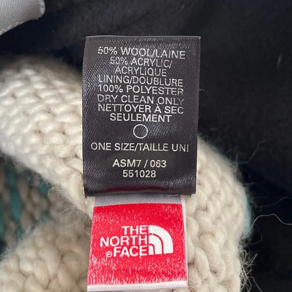 The North Face Chullo Beanie Knit Wool Brown Blue Ski Snowboarding‎ Winter